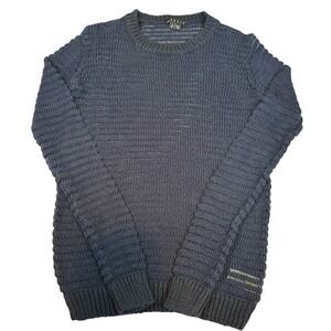 Theory Camille B Meander Sweater‎ Women's Small Navy Textured Knit Cotton Blend
